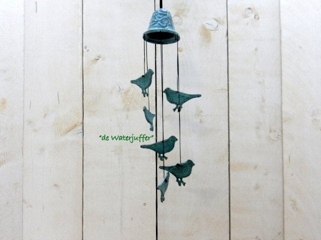 020* Bronzen windgong vogels (Boven €75 geen verzendkosten), Tuin en Terras, Tuinbeelden, Ophalen of Verzenden, Nieuw, Overige materialen