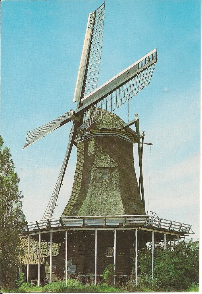 Ansichtkaart oliemolen De Ooievaar, Zaandam, Ophalen of Verzenden, 1960 tot 1980, Gelopen, Noord-Holland