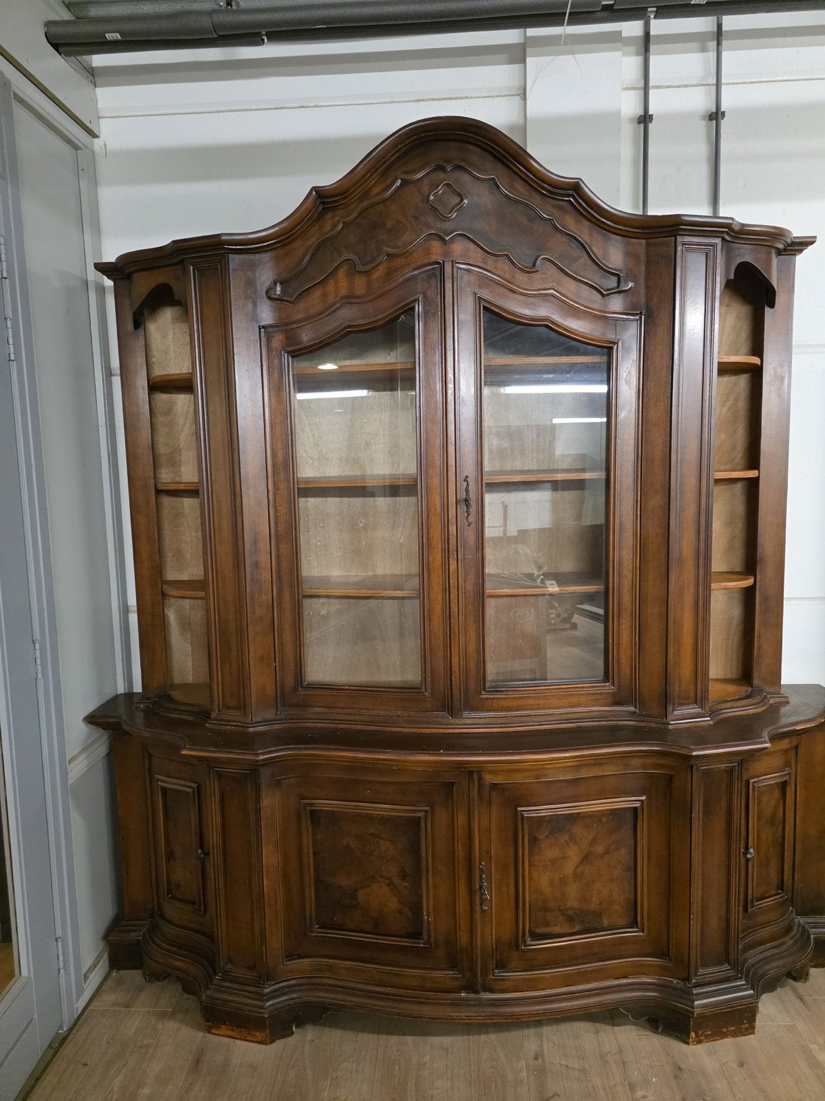 Antieke Barok Stijl Vitrinekast - Massief Hout, Ophalen