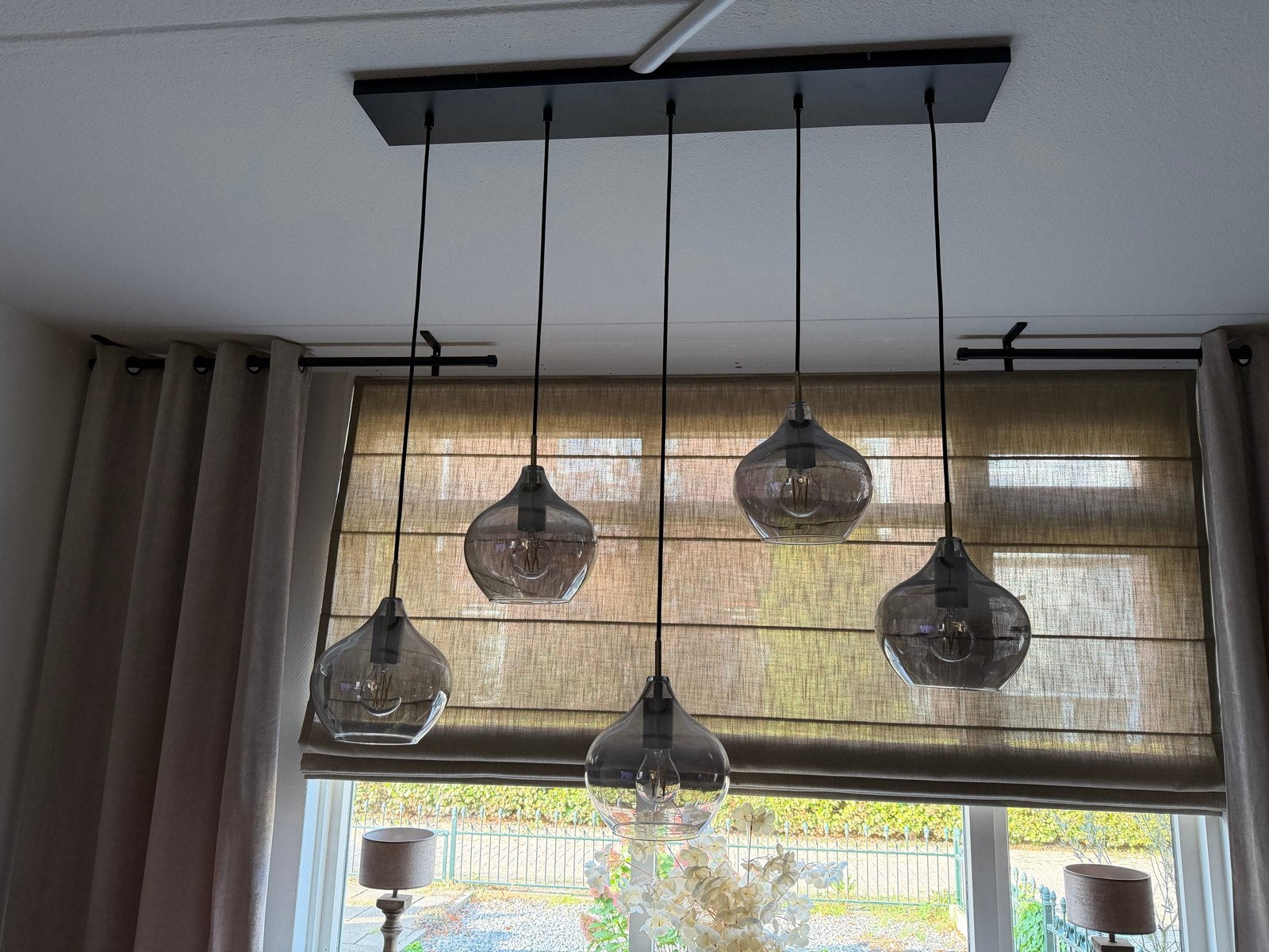 Light & Living Rakel hanglamp, Ophalen, Zo goed als nieuw, Glas, E27 (groot)