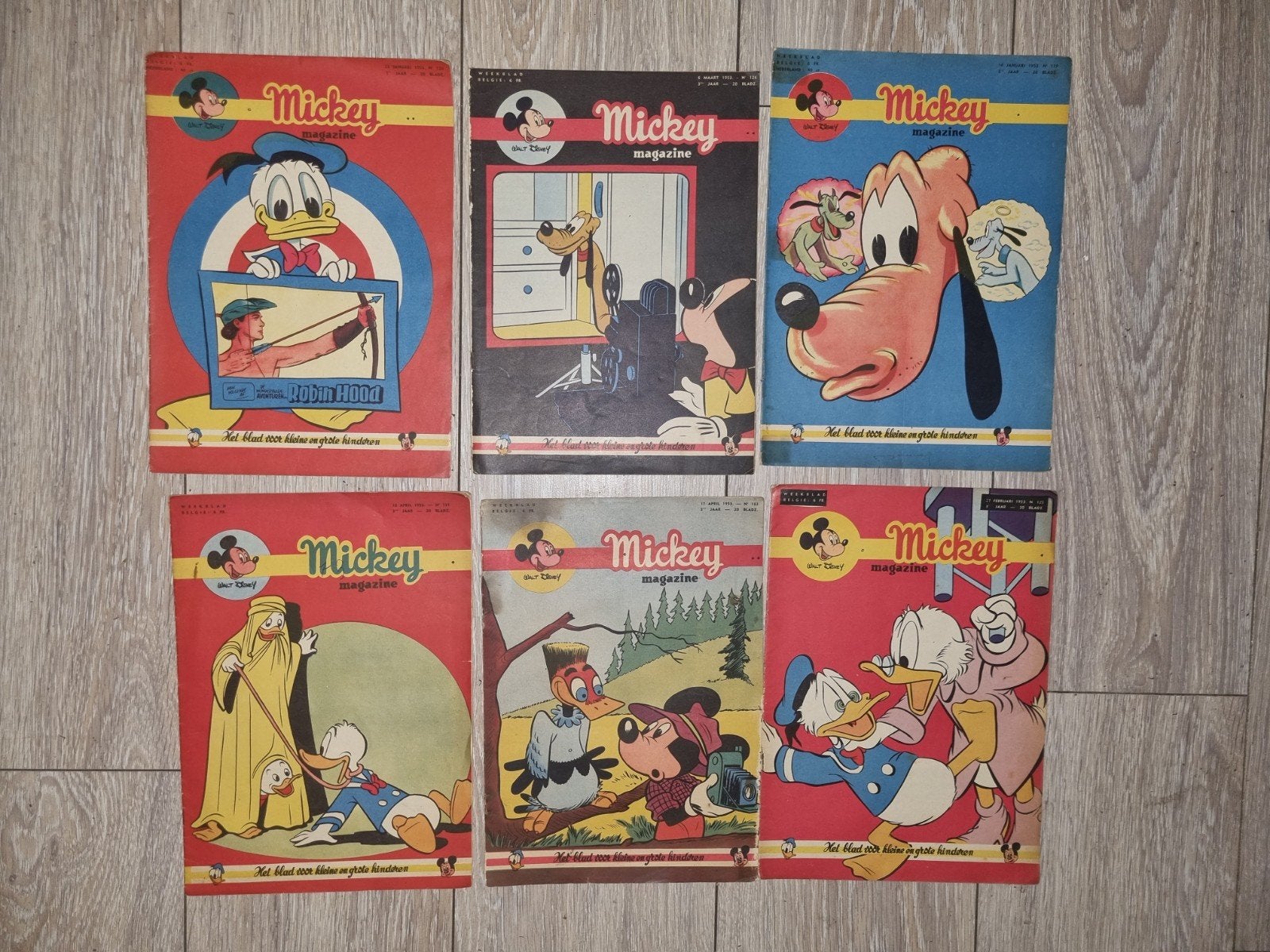 1953 Mickey Magazine - Vintage Strips (6 stuks), Boeken, Ophalen of Verzenden, Gelezen, Walt Disney