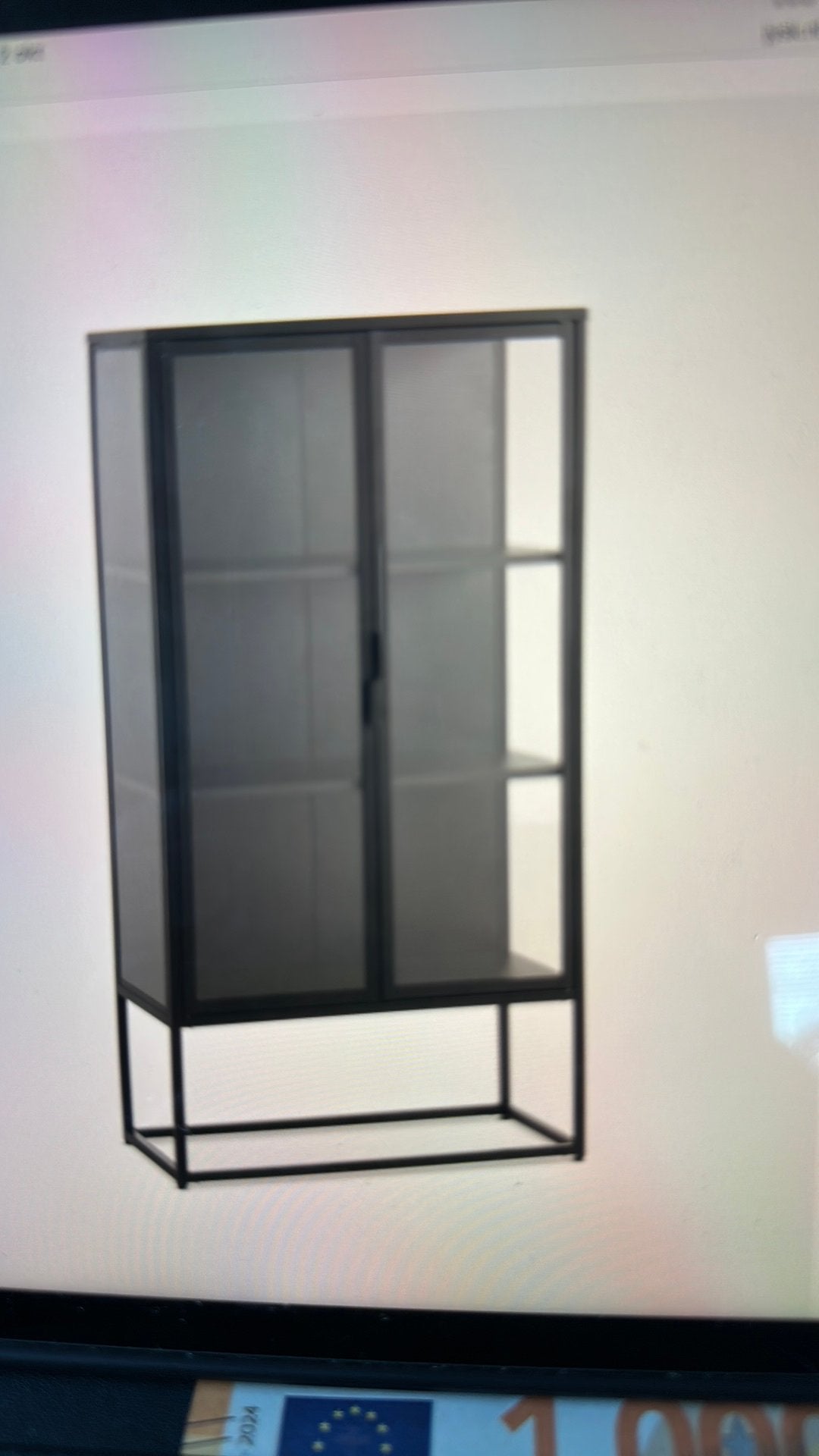 Virum vitrine kast 2 deuren zwart, 150 tot 200 cm, 25 tot 50 cm, Met deur(en), 50 tot 100 cm
