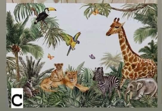 Jungle thema - wallpaper 360x255, Ophalen, Minder dan 10 m², Groen
