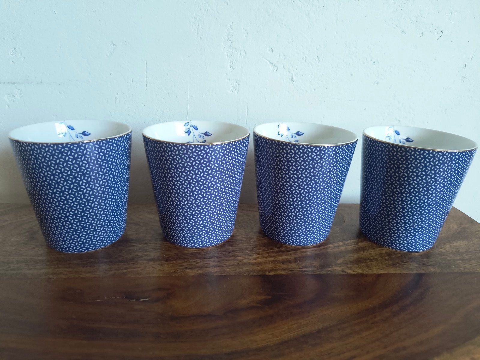 4 bekers Pip Studio Royal Tiles Blue, Pip Studio, Ophalen of Verzenden, Zo goed als nieuw, Overige stijlen