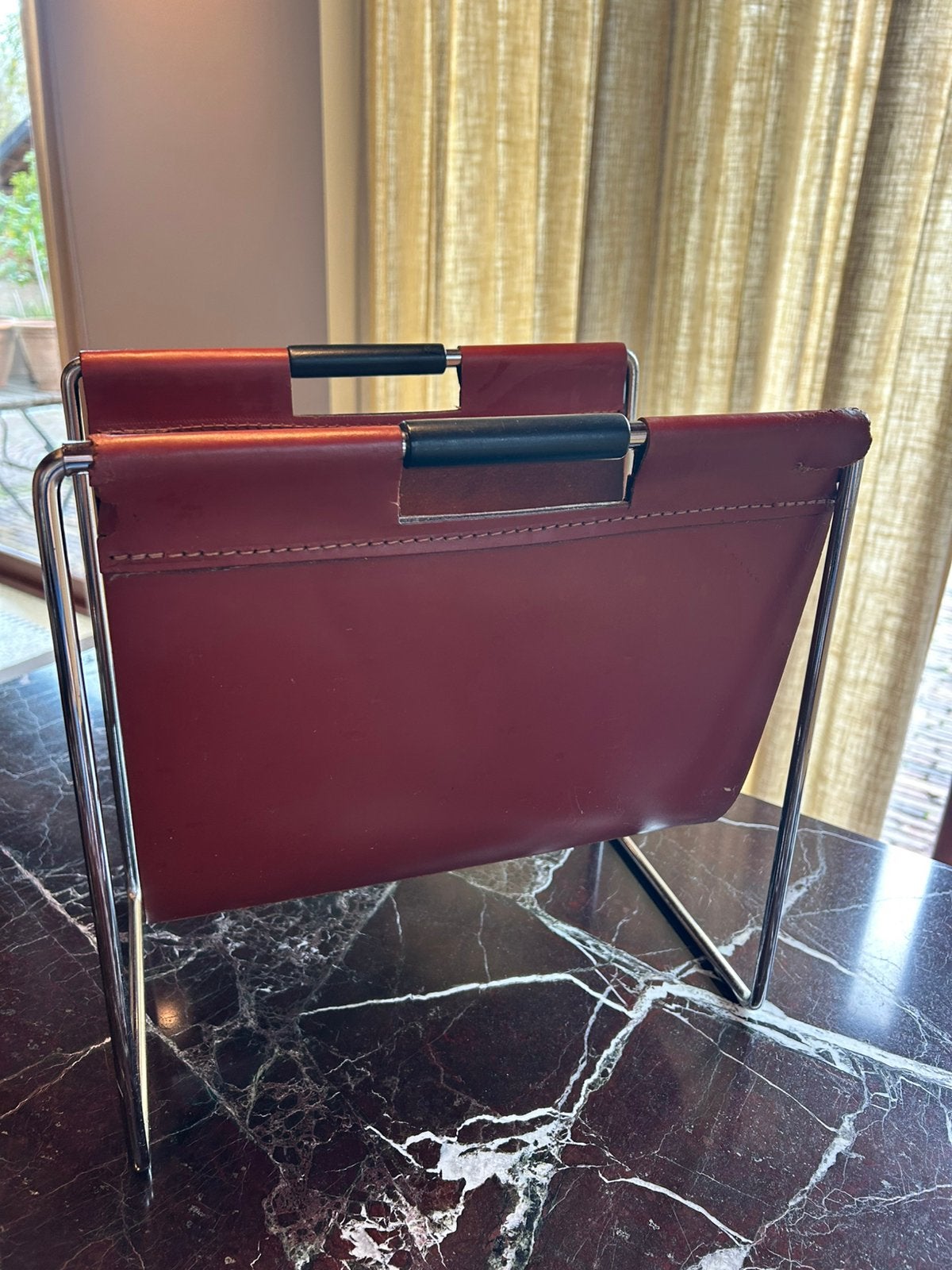 Vintage lektuurbak brabantia, Gebruikt, Lectuurbak, Leer, Vintage