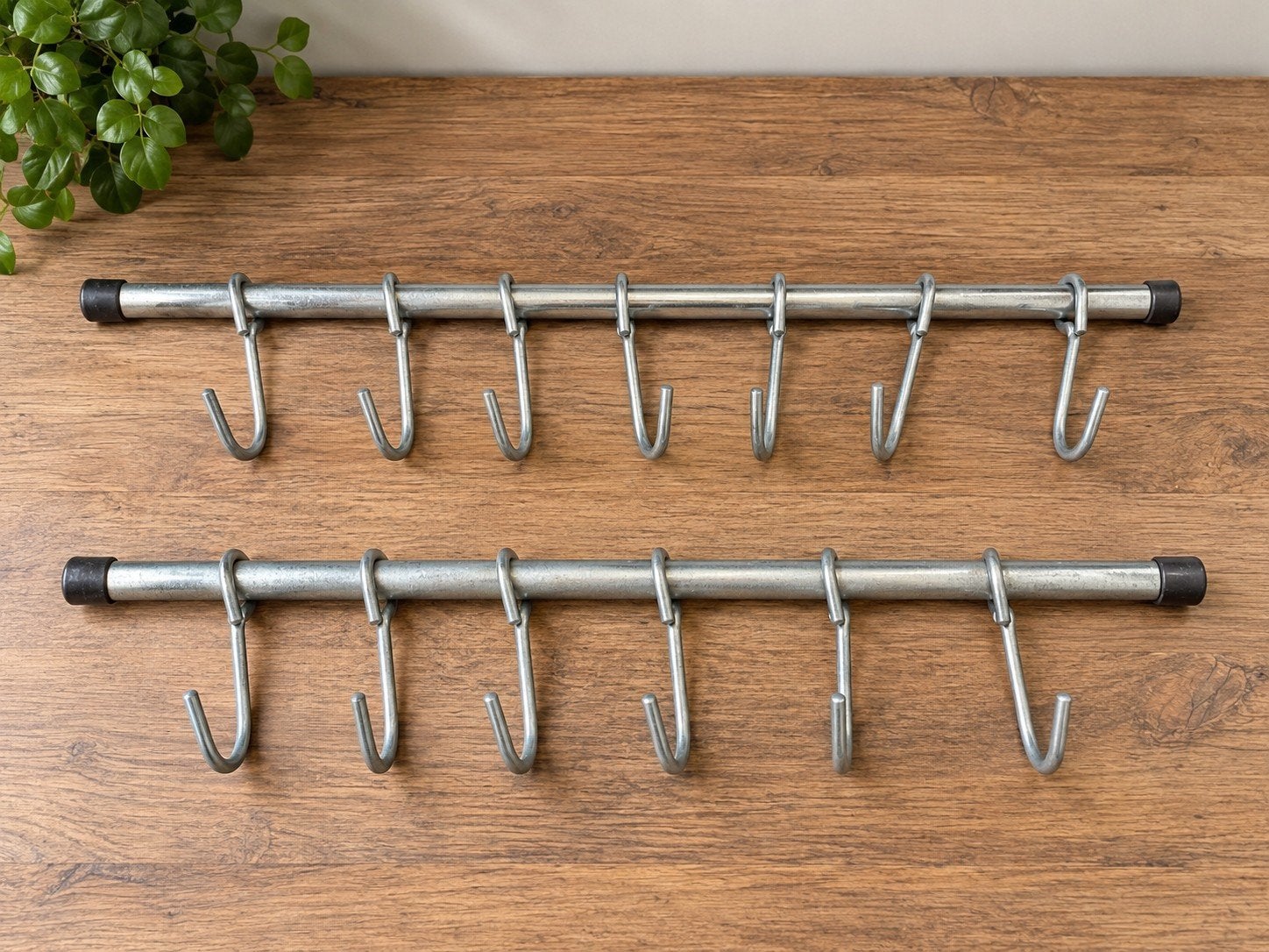 Set van 2 metalen tentkapstokken / ophangstangen (7 haken), Huis en Inrichting, Gebruikt, Overige typen, Ophalen of Verzenden