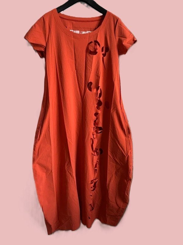 Rundholz jurk NIEUW in maat M / L, Maat 38/40 (M), Verzenden, Oranje, Onder de knie