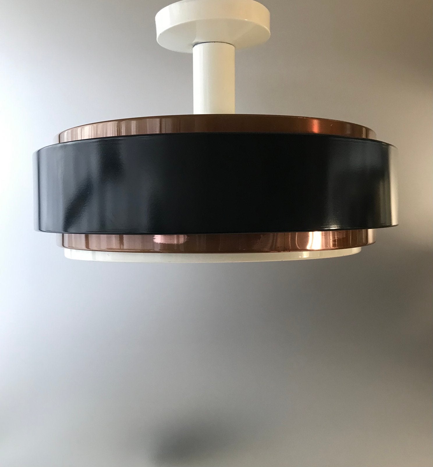 Hiemstra Evolux lamp mod. 8063 vintage silence of the lamps, Gebruikt, Design, Plafondlamp, Metaal