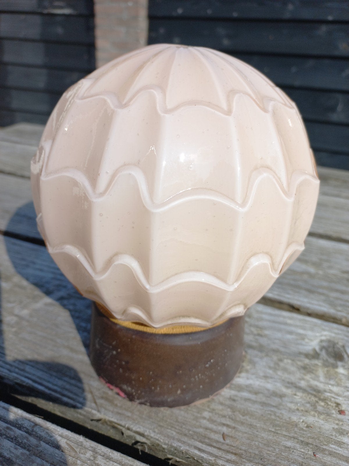 Vintage Thabur Art Deco Plafondlamp Opalineglas, Ophalen of Verzenden