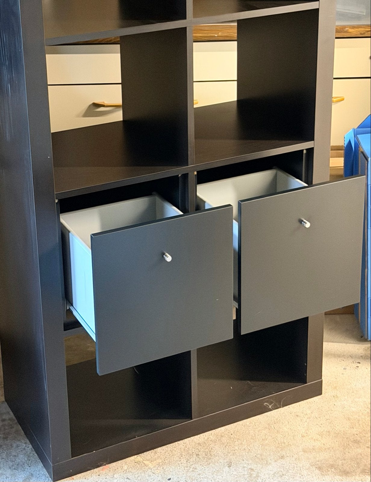 IKEA Kallax Kast met 2 Lades - Zwartbruin, Ophalen, Gebruikt