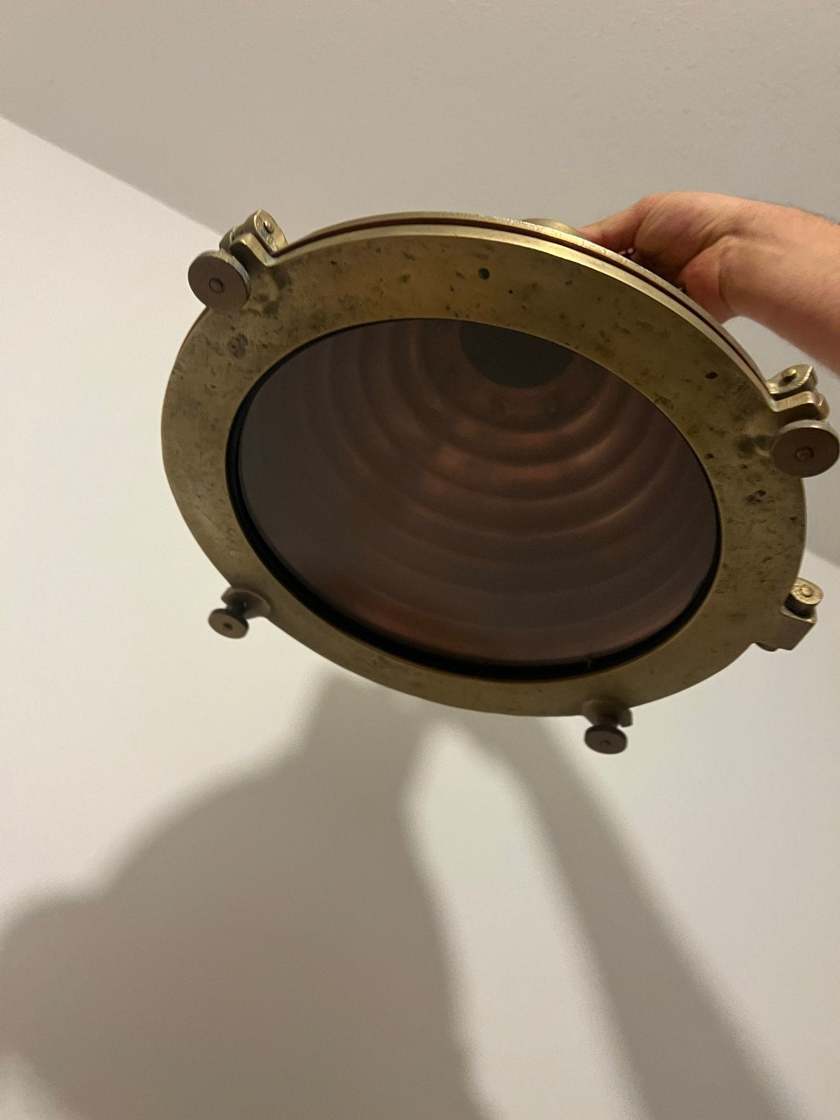 Vintage Koperen Industriële Hanglamp - Maritieme Stijl, Ophalen