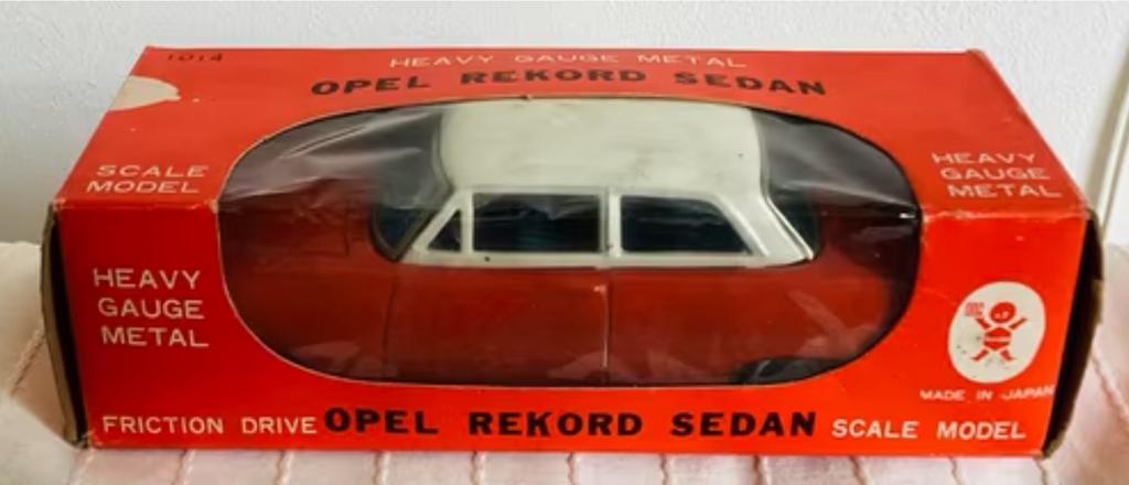 Vintage 1960 Blikken Opel Record Sedan 1014,Bandai,Japan OVP, Antiek en Kunst, Antiek | Speelgoed, Ophalen
