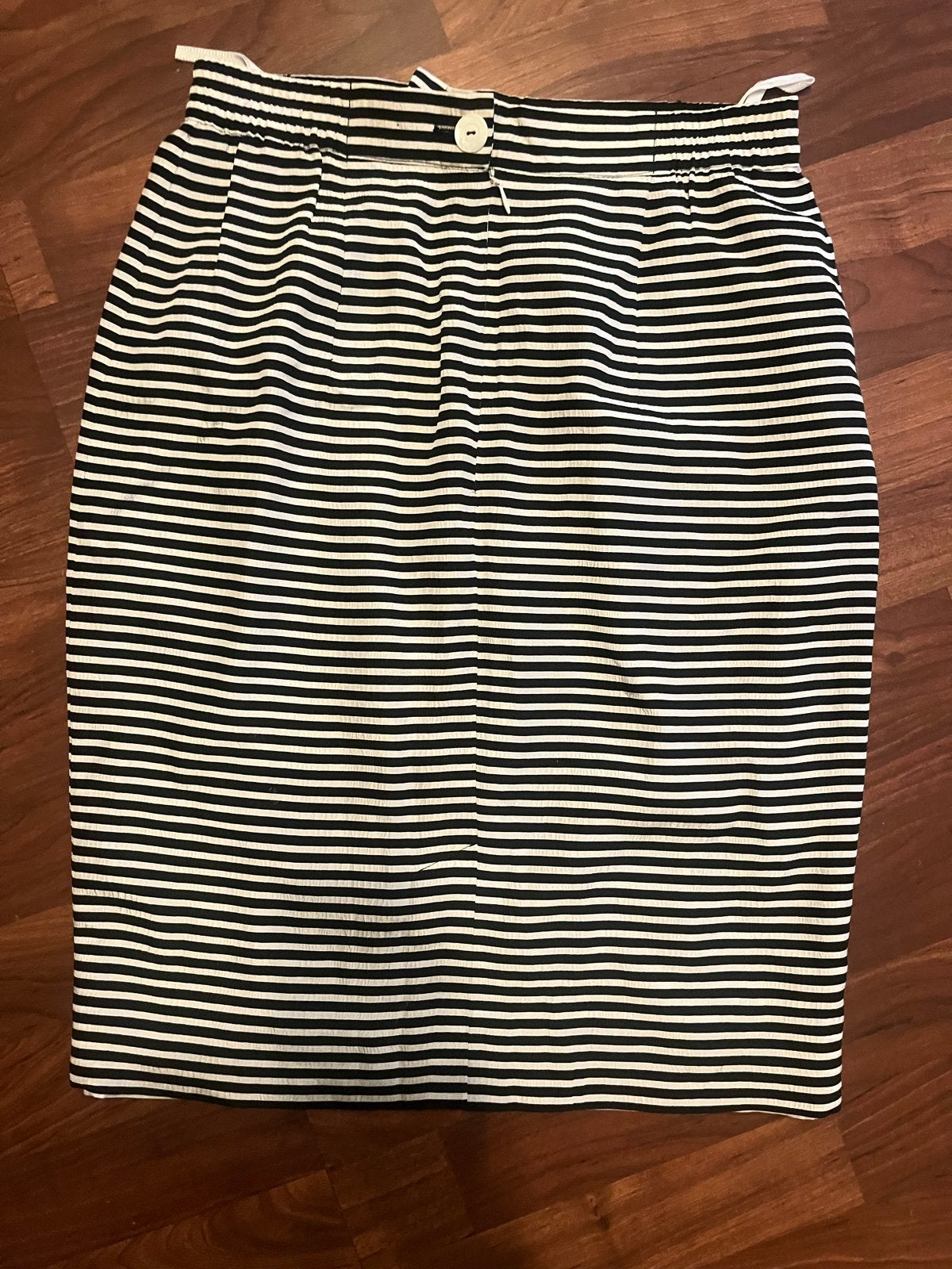 Janina Kemper Design Zwart-Wit Gestreepte Zijden Rok Maat 38, Maat 38/40 (M), Zwart, Ophalen of Verzenden, Zo goed als nieuw