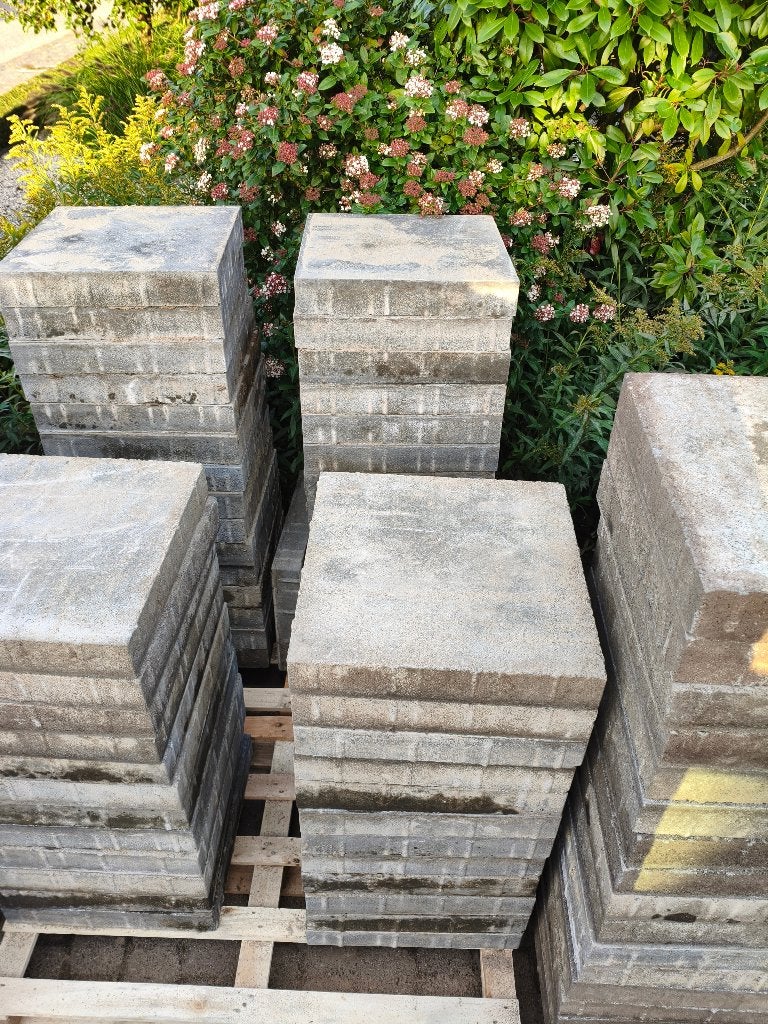 Betontegels 50x50 8 cm dik voor Oprit & Terras 40m2, Ophalen, Gebruikt, 10 m² of meer, Beton