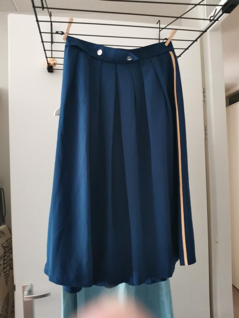 Vintage ARA Modell plooirok, maat 42, donkerblauw, Kleding | Dames, Blauw, Maat 42/44 (L), Ophalen of Verzenden, Gedragen