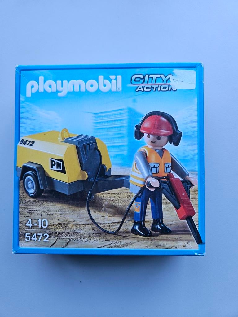 Playmobil City Action 5472 - Boorhamer met Compressor, Kinderen en Baby's, Speelgoed | Playmobil, Ophalen of Verzenden, Nieuw