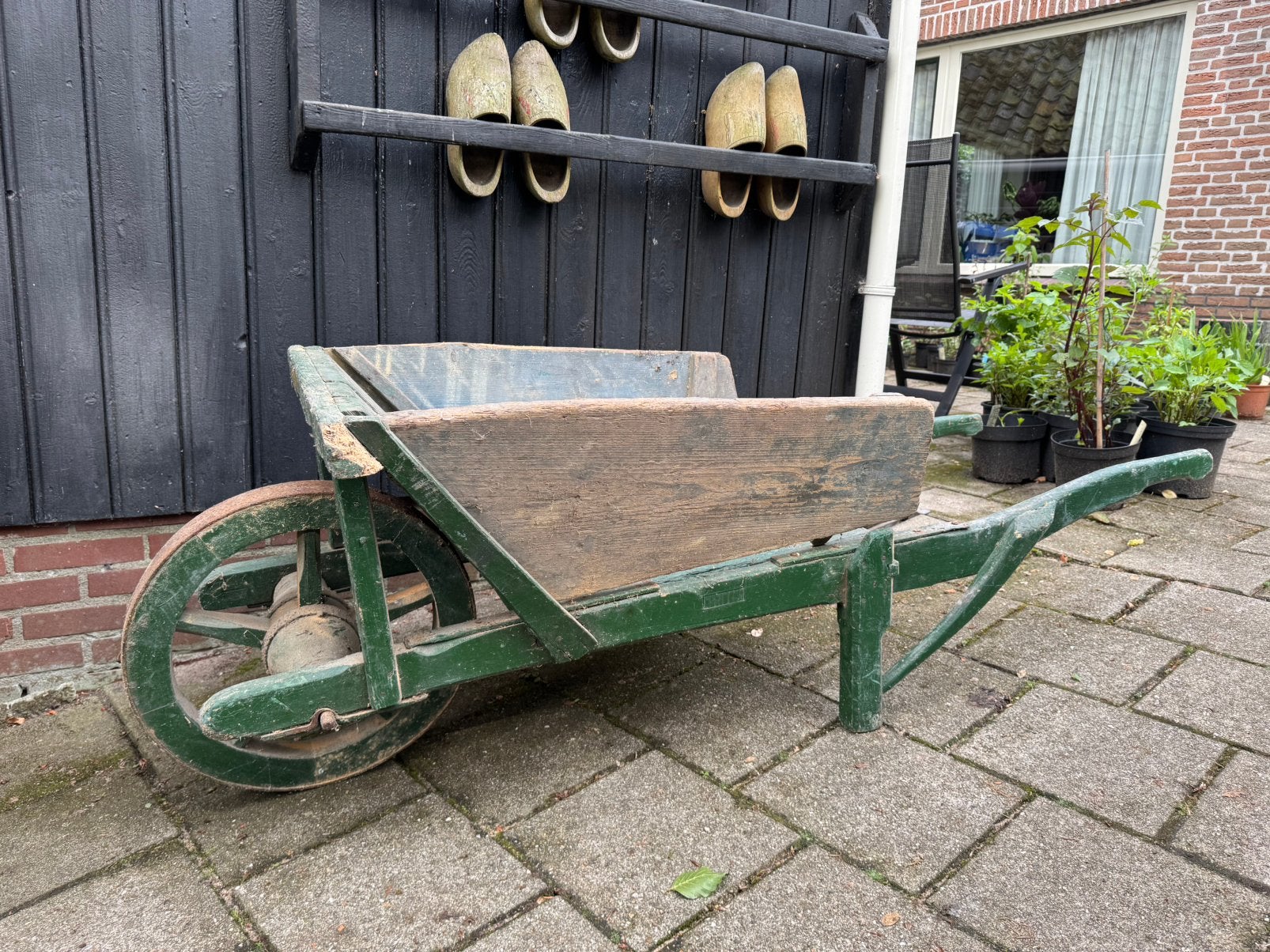 Antieke houten kruiwagen - Decoratief item, Ophalen