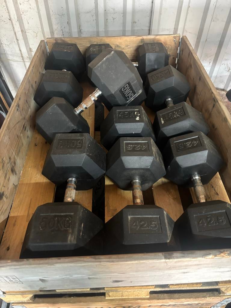 Hexa Dumbbells 42,5 t/m 50 kg - Goede staat, Ophalen, Dumbbell, Gebruikt, Diverse