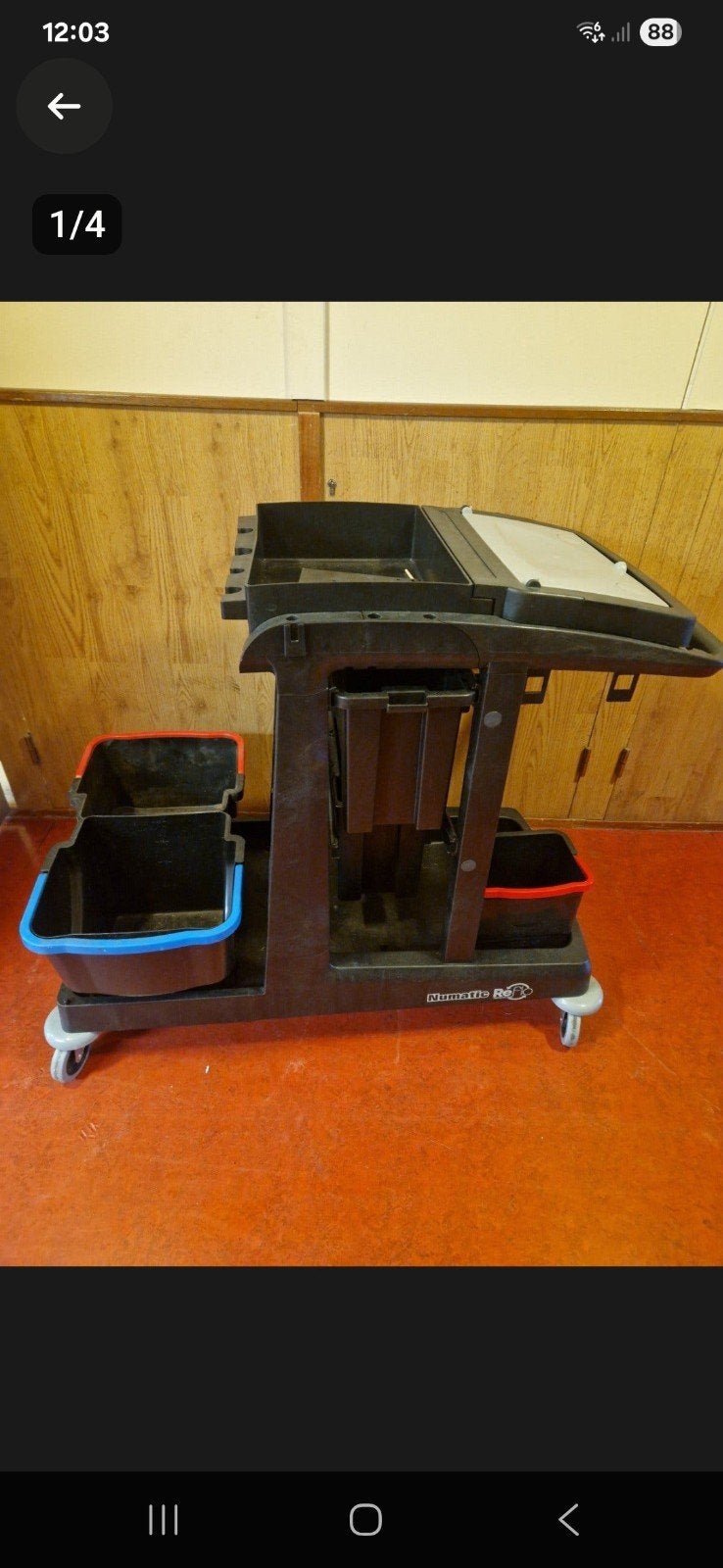 schoonmaak kar, Ophalen, Dweilemmer, -bak, of -wagen