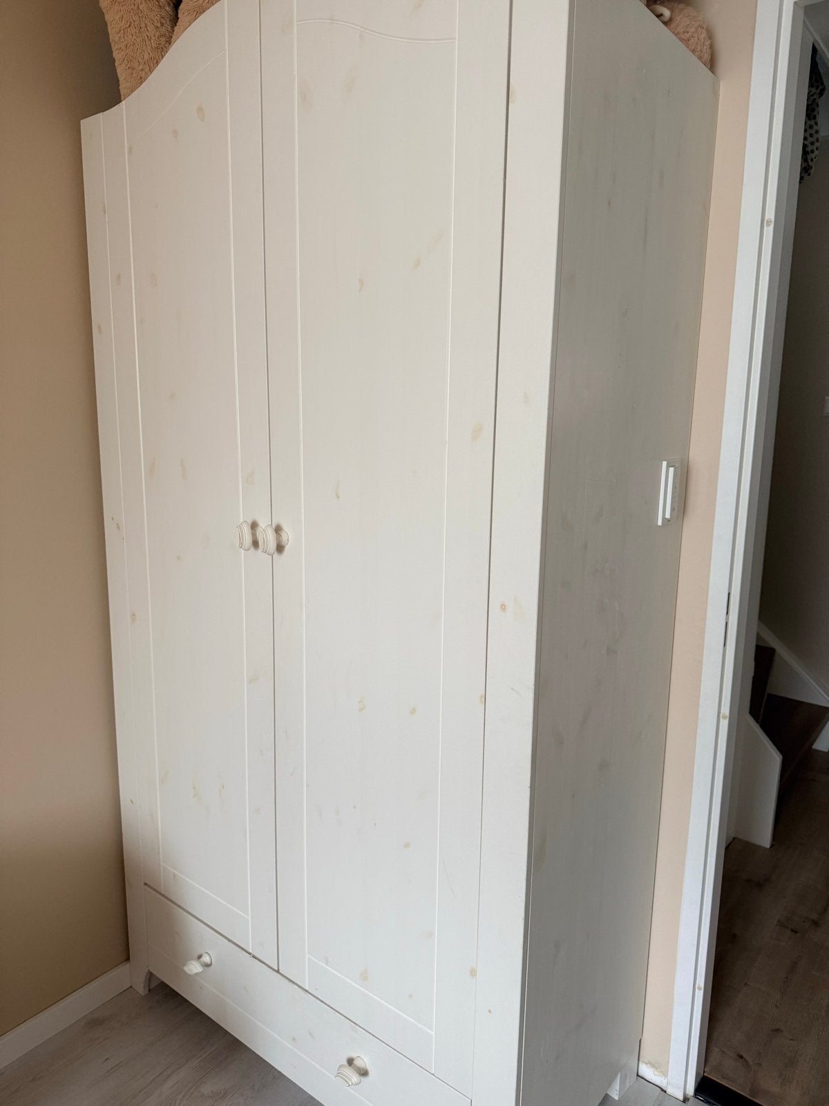 WOOOD kledingkast met lades en planken, Ophalen, Gebruikt, 100 tot 150 cm, Landelijk