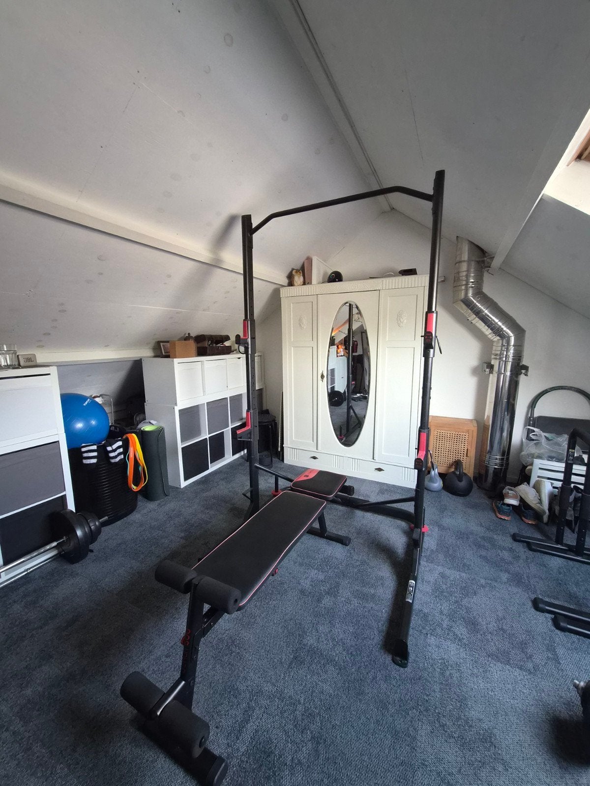 Domyos Krachttraining Rack 500 + Domyos Bank 500, Sport en Fitness, Ophalen, Gebruikt, Benen, Fitnessbank
