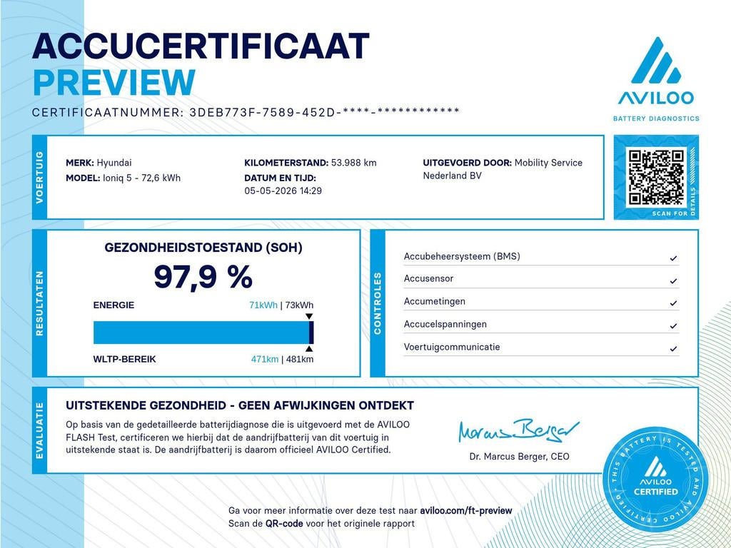 Hyundai IONIQ 5 Connect+ 73kWh SOH97% Clima, Auto's, Achterwielaandrijving, Gebruikt, Lichtsensor, SUV of Terreinwagen
