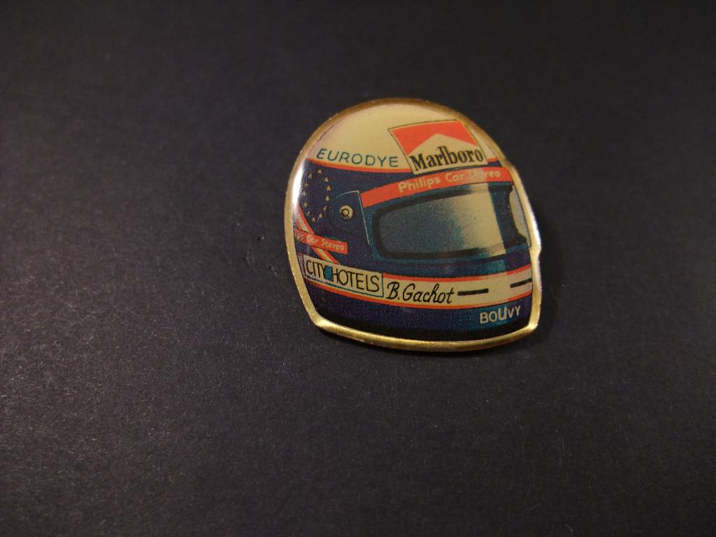 Formule 1 rijder Bertrand Gachot team Jordan helm, pin, Ophalen of Verzenden, Gebruikt, Overige onderwerpen