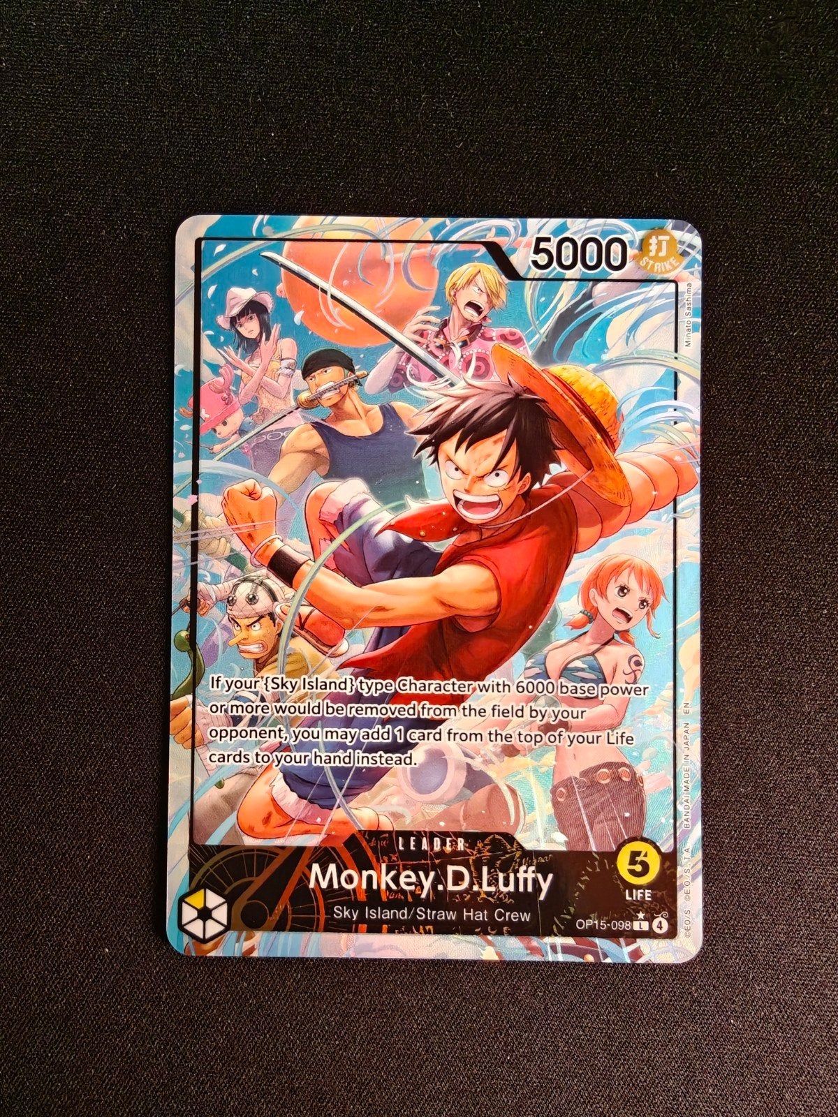 Luffy Leader OP15-098, Ophalen of Verzenden, Zo goed als nieuw, Losse kaart, Foil