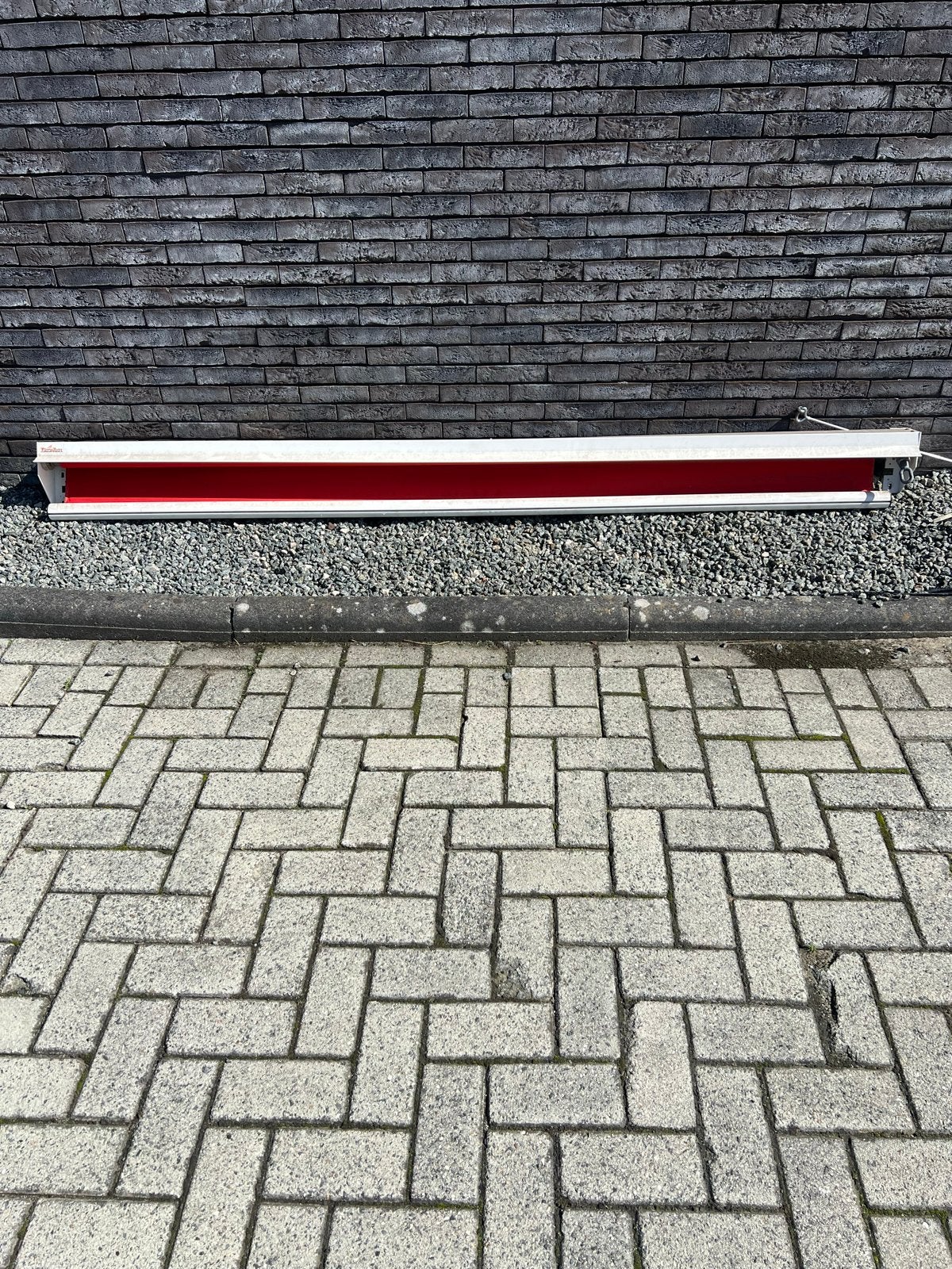 Twee Degalux uitvalschermen (250 cm en 300 cm breed), Ophalen of Verzenden, Gebruikt, 250 cm tot 450 cm, Uitvalscherm