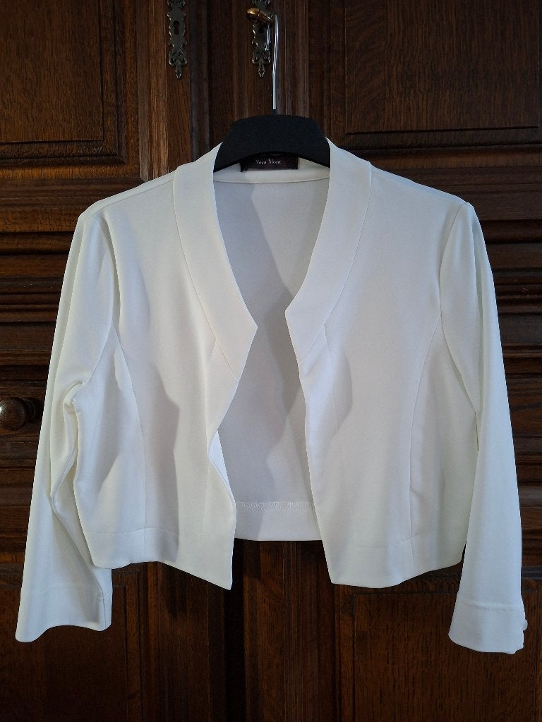 Nieuw:  Wit Vera Mont bolero jasje / korte blazer maat 38, Maat 38/40 (M), Wit, Nieuw, Ophalen of Verzenden