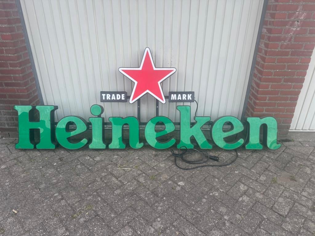 Lichtbak / reclame Heineken 450,00 euro, Ophalen of Verzenden, Gebruikt, Lichtbak of (neon) lamp