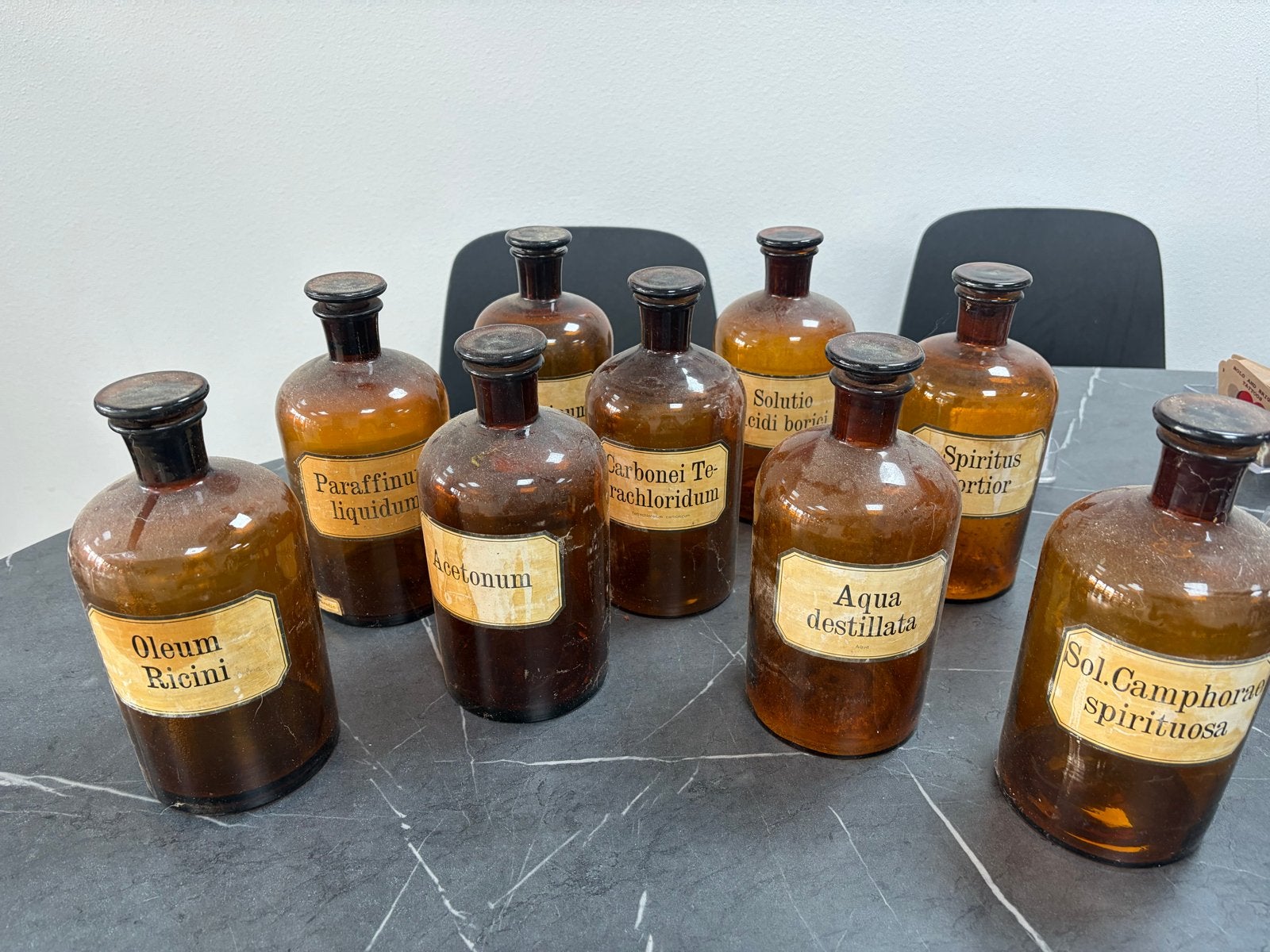 Antieke Apothekersflessen - set 9 stuks, Ophalen
