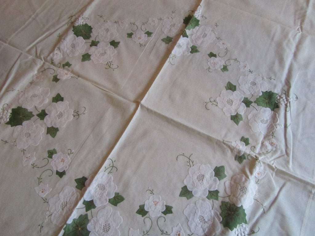 Geborduurd rond tafelkleed met bloemen nieuw, Verzenden, Nieuw, Rond
