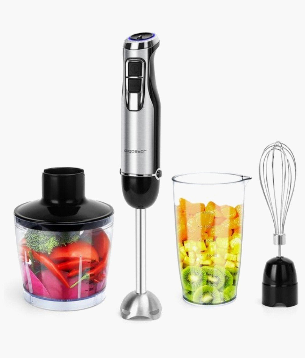 Aigostar Buckle Staafmixer 1000W - 4-in-1 Set met Garde, Aigostar, ....., Nieuw, 3 snelheden of meer