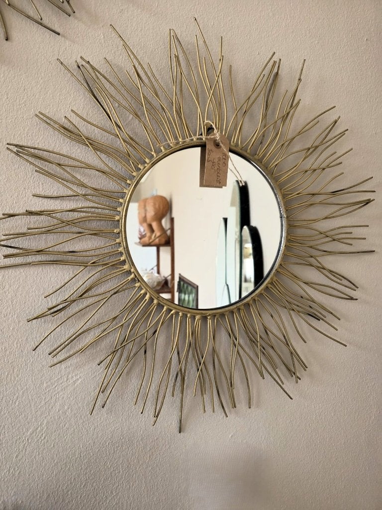 Sunburst spiegel, Huis en Inrichting, Woonaccessoires | Spiegels, Ophalen, Zo goed als nieuw, Rond, Minder dan 100 cm