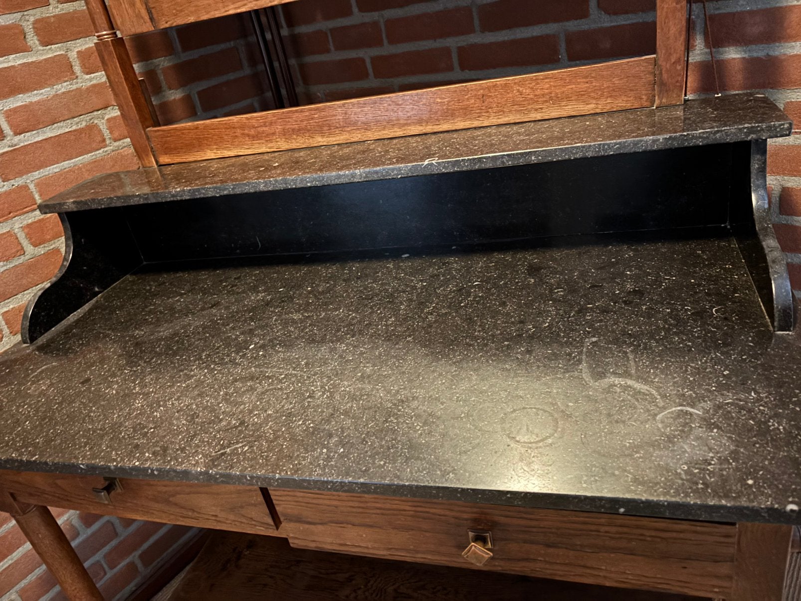 Antiek commode met spiegel  + marmeren blad, Ophalen