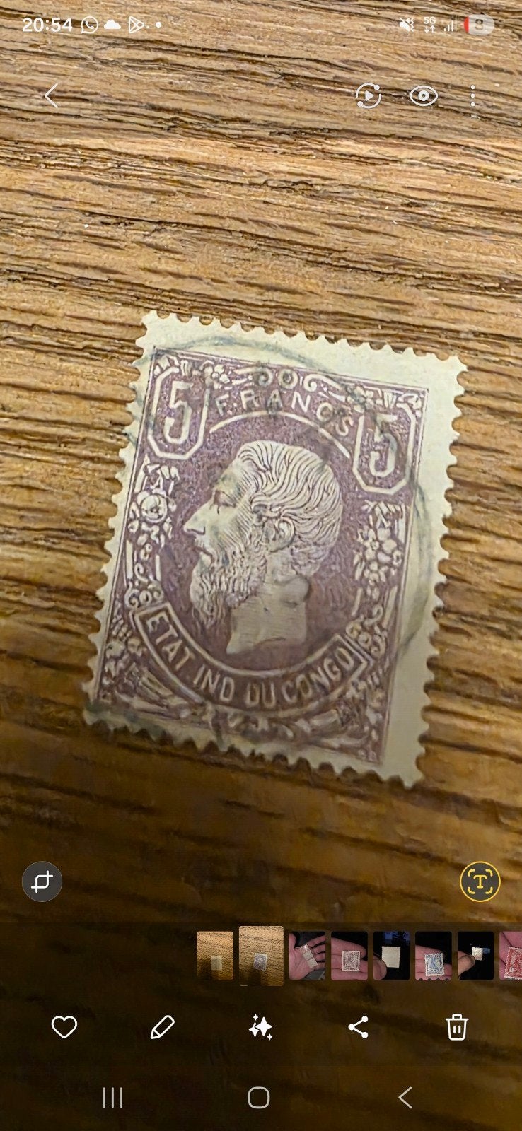 Zeldzame postzegel Congo Vrijstaat 5 Francs Leopold II, Ophalen of Verzenden, Overige landen, Gestempeld