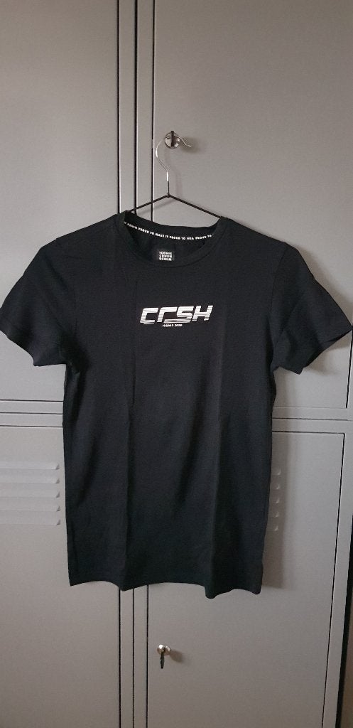 Iconic Crush Denim, prachtig stoer t-shirt, zwart, mt 152/12, Ophalen of Verzenden, Zo goed als nieuw, Iconic Crush Denim, Shirt of Longsleeve