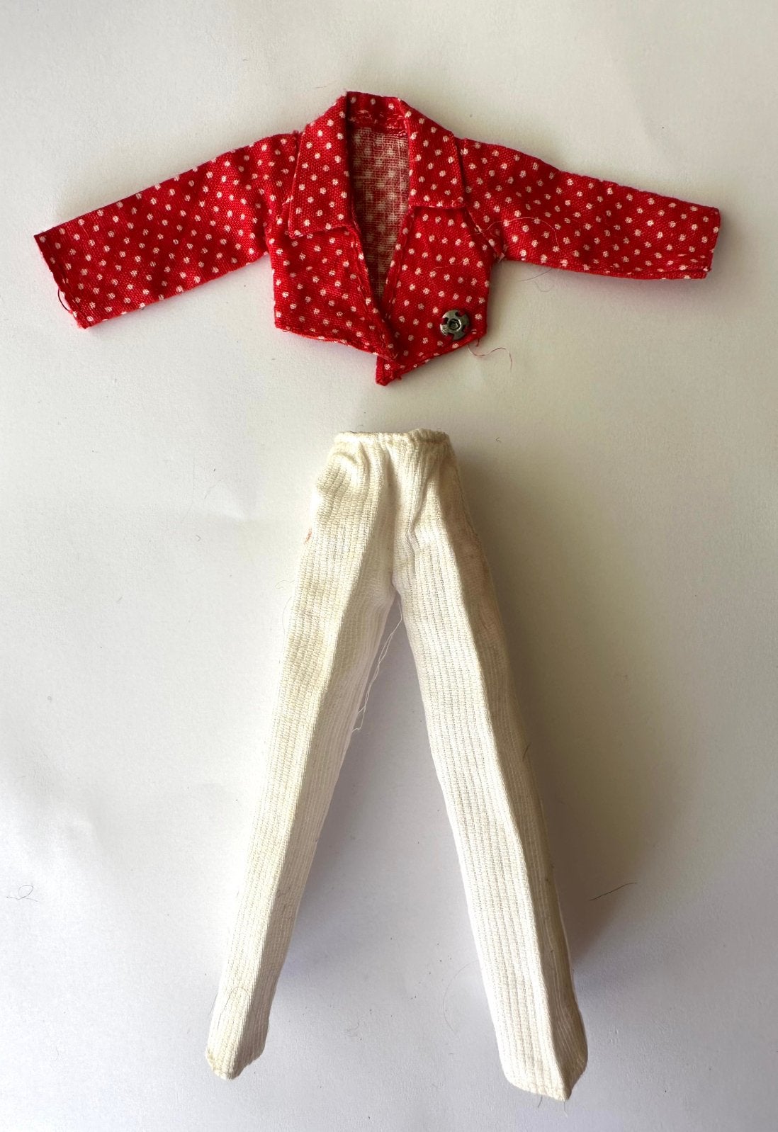 Daisy outfit - witte ribbroek/rode top - Mary Quant, Verzenden, Gebruikt, Kleertjes