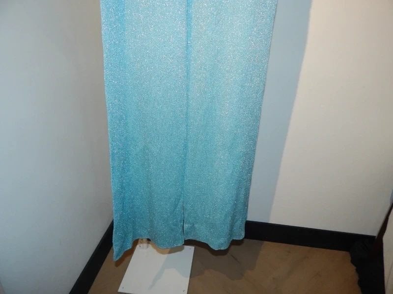 Les Tricots d'o Antwerp fijn gebreide glitter broek azuur M, Maat 38/40 (M), Lang, Gedragen, Les Tricots d'o Antwerp
