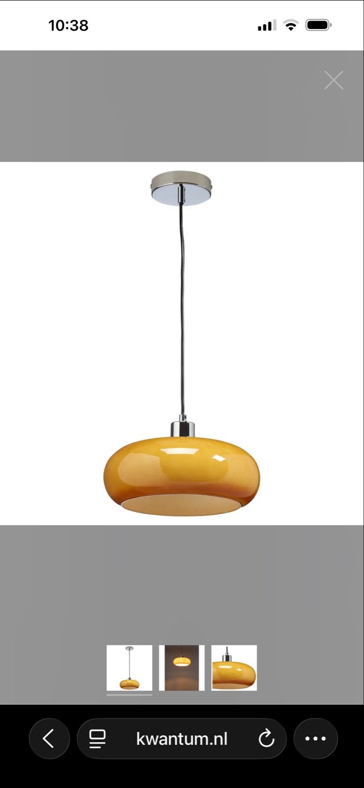 Kwantum Hanglamp retro look - Nieuw in doos, Huis en Inrichting, Lampen | Hanglampen, Ophalen of Verzenden, Nieuw, Glas