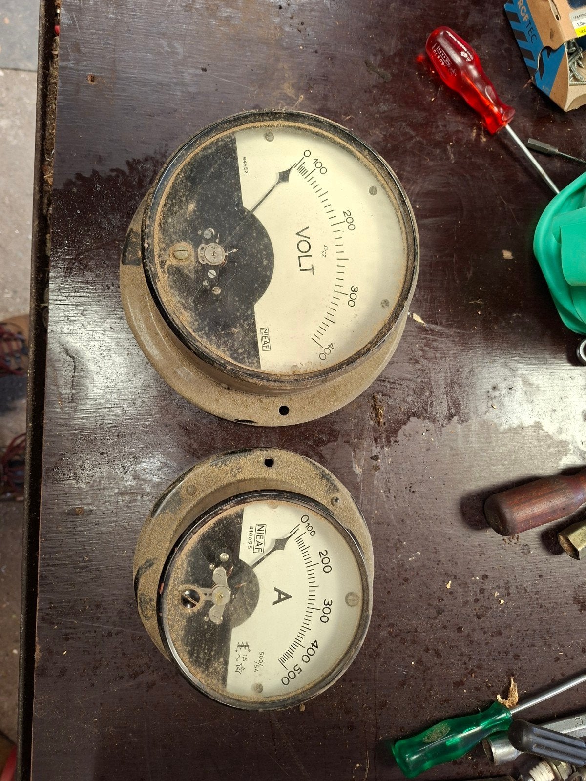 Vintage NIEAF Voltmeter en Ampèremeter, Antiek en Kunst, Ophalen of Verzenden