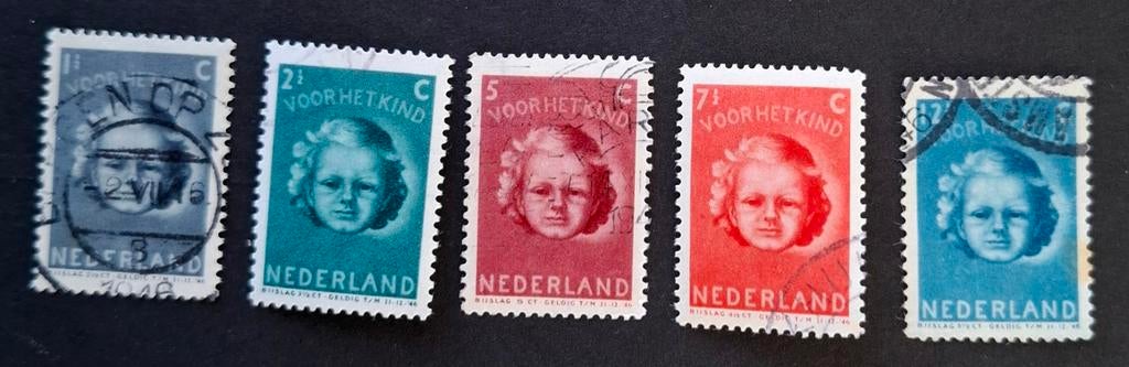 Nederland 1945 nvph 444-448 Kinderzegels, Ophalen of Verzenden, Gestempeld