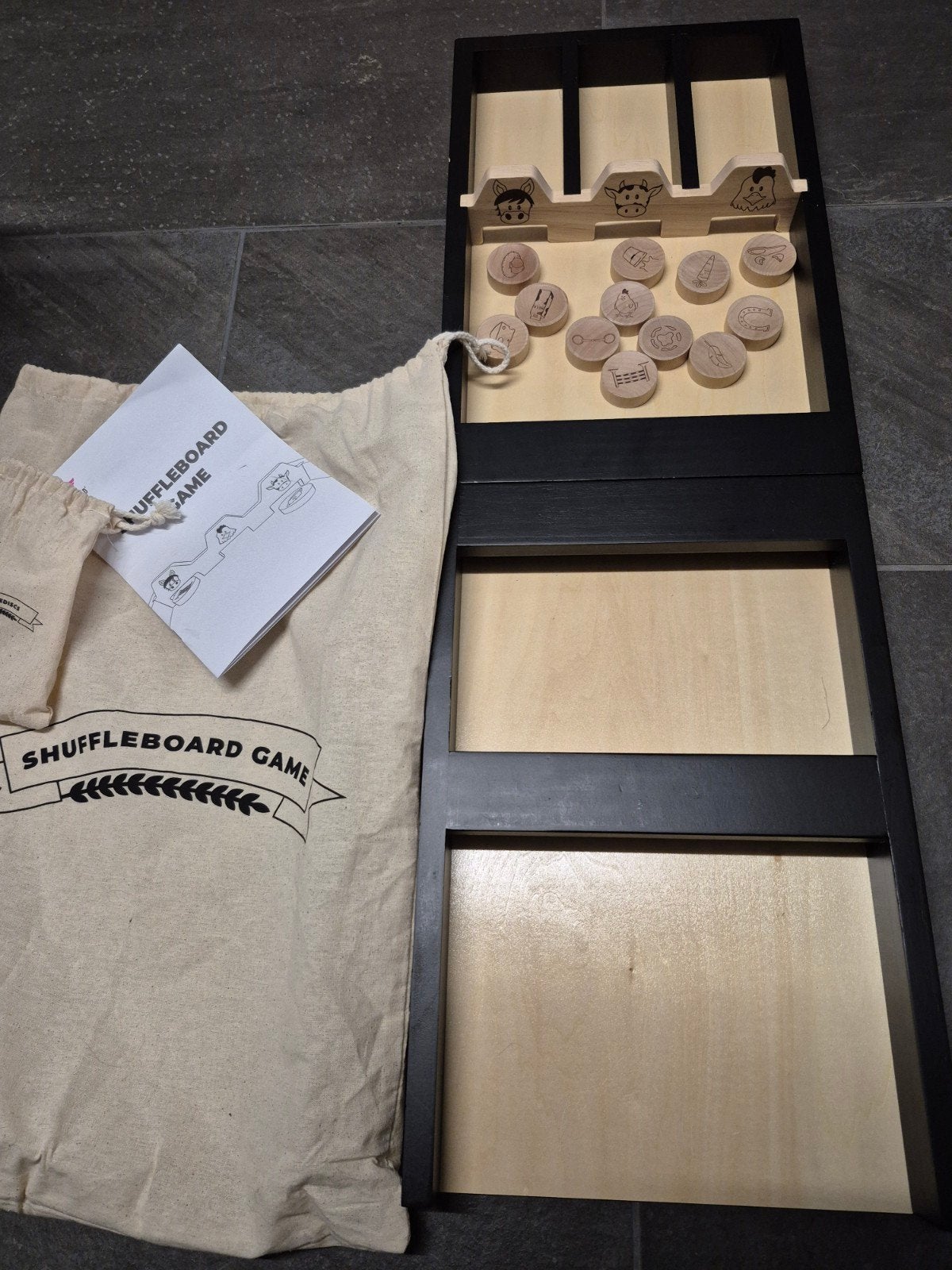 Shuffleboard Game met boerderijthema, Een of twee spelers, Ophalen of Verzenden, Zo goed als nieuw, Reisspel