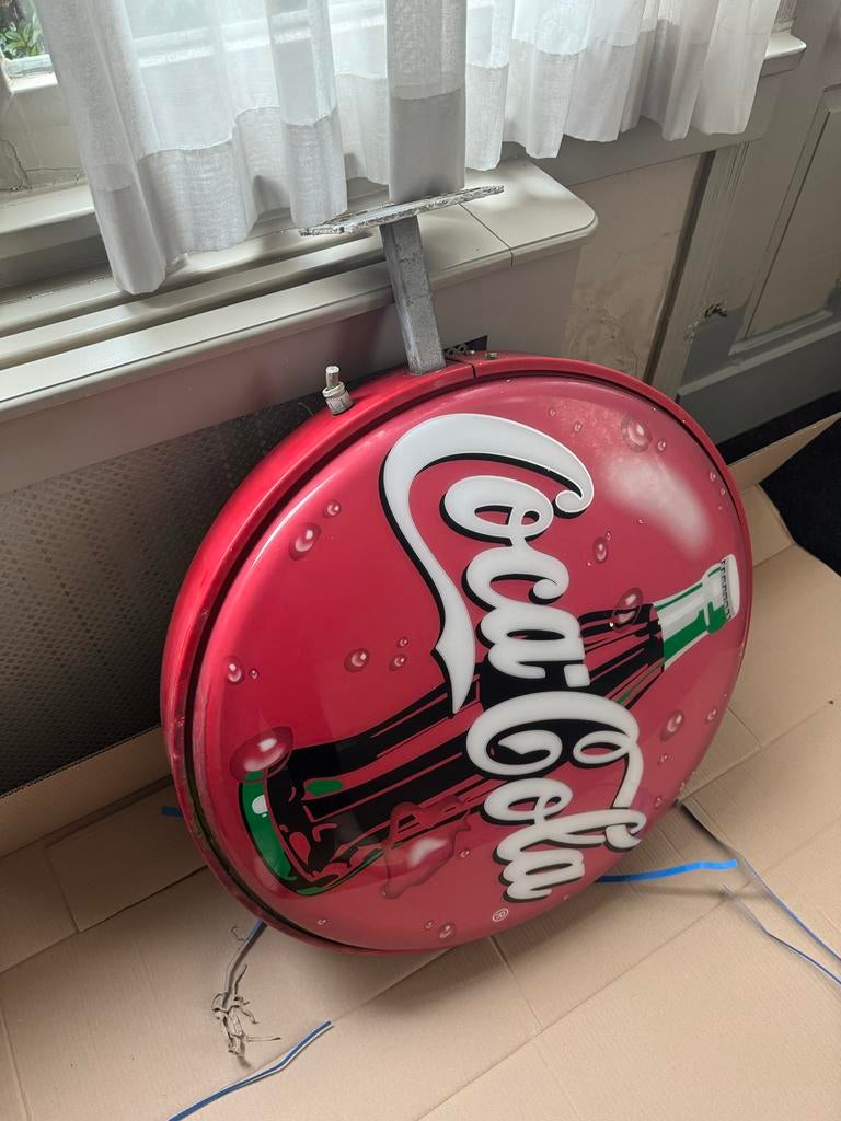Coca Cola reclamebord dubbelzijdig, Ophalen, Reclamebord