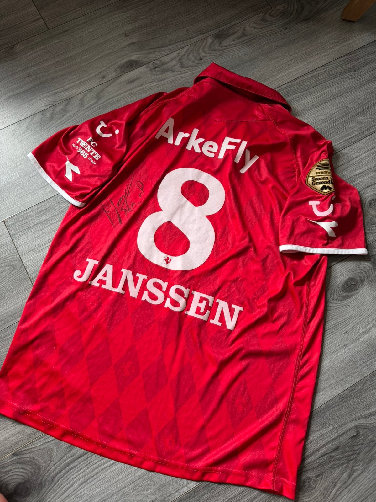 Theo Janssen - Matchworn & Gesigneerd - FC Twente, Verzamelen, Ophalen of Verzenden, Zo goed als nieuw, F.C. Twente, Shirt