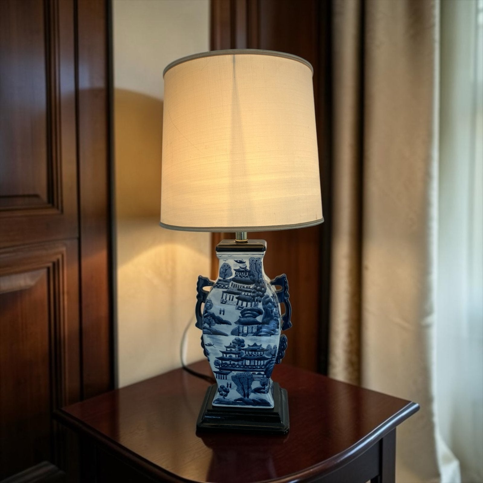 Grote Vintage Chinese Vaas Tafellamp/Vloerlamp, Ophalen