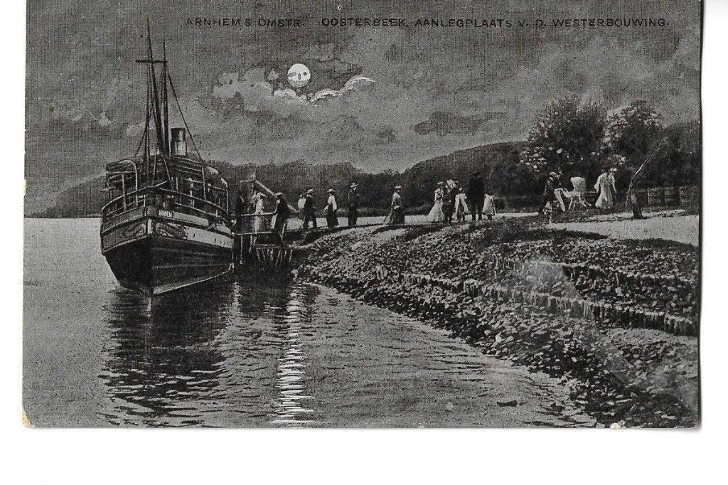 oosterbeek  aanlegsteiger bij volle maan  stempel v.aalen, Verzenden, Voor 1920, Gelopen, Gelderland