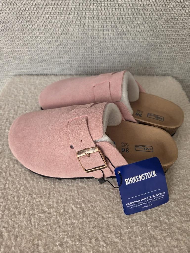 Nieuwe Birkenstock Boston Roze Suède Klompen Maat 36, Instappers, Nieuw, Ophalen of Verzenden, Roze
