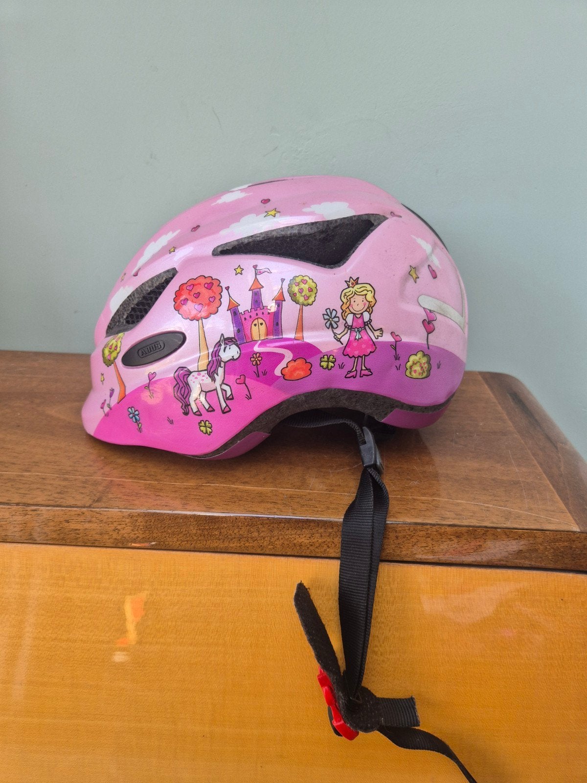 ABUS Anuky fietshelm kind roze eenhoorn prinses maat 52-57cm, S, Gebruikt, Meisje, Ophalen of Verzenden